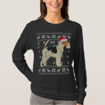 Camiseta Fox Terrier Christmas Ugly Lights Santa Hat D<br><div class="desc">Fio Fox Terrier Christmas Ugly Lights Santa Hat Dog Xmas</div>