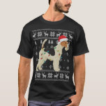 Camiseta Fox Terrier Christmas Ugly Lights Santa Hat D<br><div class="desc">Fio Fox Terrier Christmas Ugly Lights Santa Hat Dog Xmas</div>