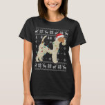 Camiseta Fox Terrier Christmas Ugly Lights Santa Hat D<br><div class="desc">Fio Fox Terrier Christmas Ugly Lights Santa Hat Dog Xmas</div>