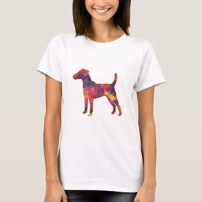 Camiseta Fox Terrier Dog Brey Silhouette Geo (Frente)