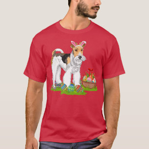 Camiseta Fox Terrier Dog Páscoa Ovo Caça Coelho Fox Terri