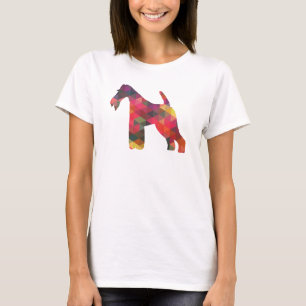 Camiseta Fox Terrier Geométrico Padrão Silhouette