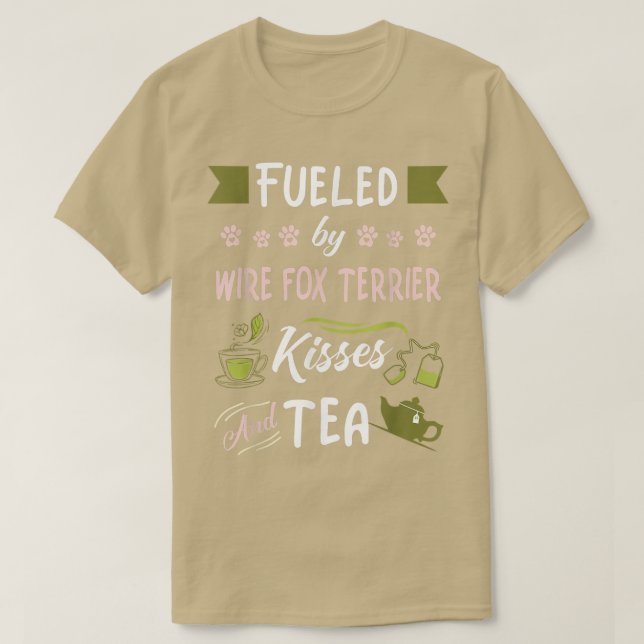 Camiseta Fox Terrier Kisses e Tea T-Shirt (Frente do Design)