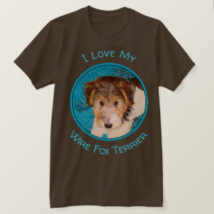 Camiseta Fox Terrier Puppy Painting - Arte Original De Cão