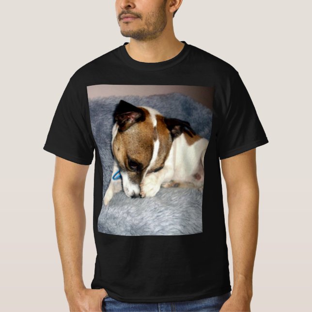 Camiseta Fox Terrier Rosto Tímido,  (Frente)