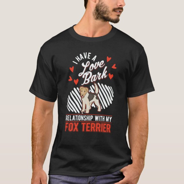 Camiseta Fox Terrier Valentine's Day Wire Fox Terrier (Frente)