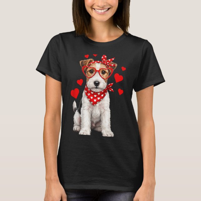 Camiseta Fox Terrier Valentines Day Wirehaired Dog Lover He (Frente)
