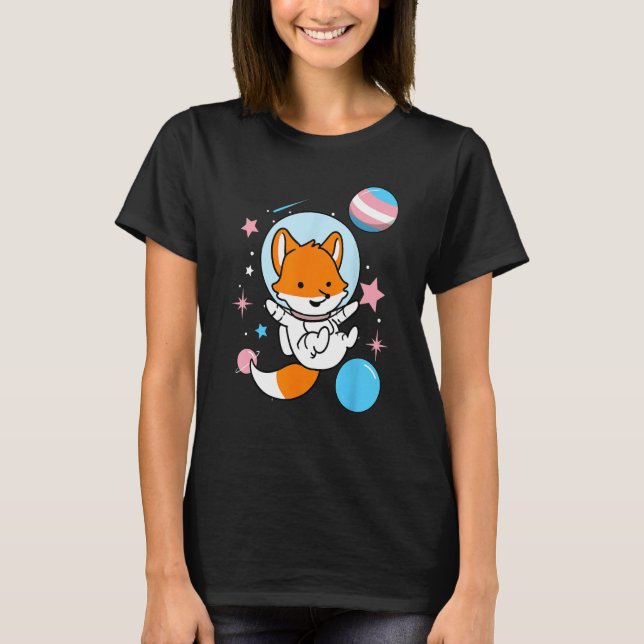 Camiseta Fox Transgênero No Orgulho Transespacial (Frente)