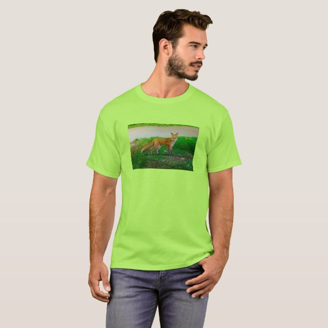 Camiseta Fox Vermelha pelo Lago T-Shirt (Frente Completa)