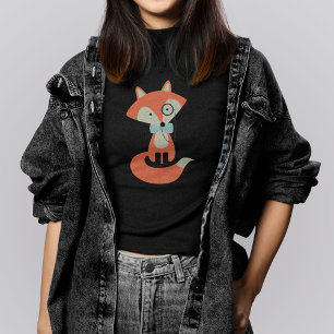 Camiseta Fox vermelho do hipster extravagante