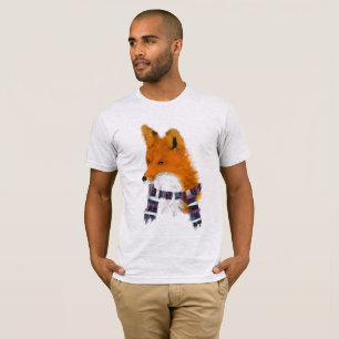 Camiseta Fox vermelho que veste o T da arte do lenço do