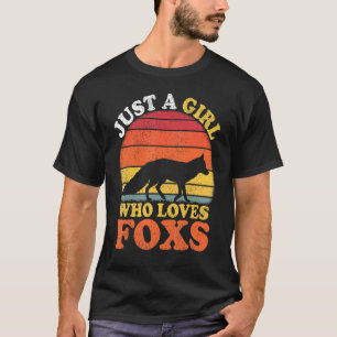 Camiseta Fox Vintage Apenas Uma Menina Que Ama Raposa