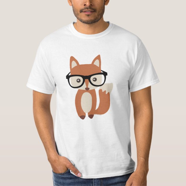 Camiseta Fox w/Glasses do bebê do hipster (Frente)
