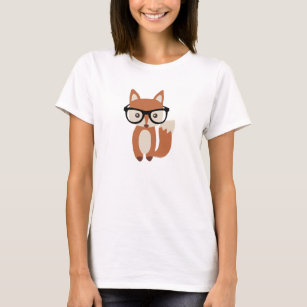 Camiseta Fox w/Glasses do bebê do hipster