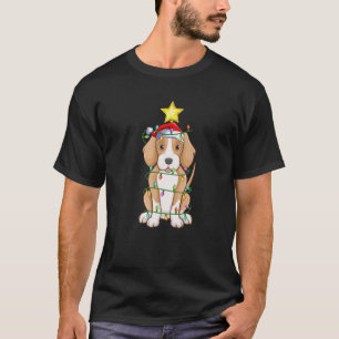 Camiseta Foxhound Dog Xmas Lighting Tree Matando Foxhound