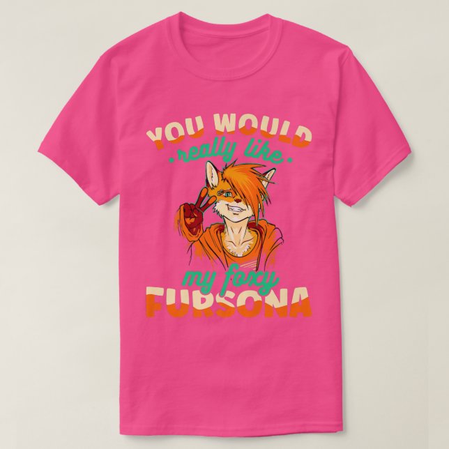 Camiseta Foxi Fersona Fox Com Fúlcera De Furry Fersona F (Frente do Design)