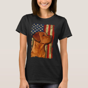 Camiseta Foxred Labrador Retriever USA Flag Fox Red Labrado