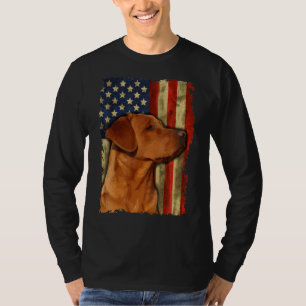 Camiseta Foxred Labrador Retriever USA Flag Fox Red Labrado