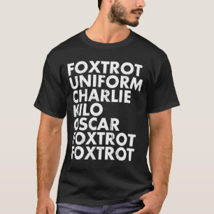 Camiseta FOXTROT o alphab fonético do marinho UNIFORME do