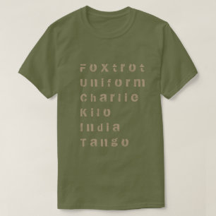 Camiseta Foxtrot, Uniform, Charlie, Kilo, Índia, Tango