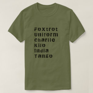 Camiseta Foxtrot, Uniform, Charlie, Kilo, Índia, Tango T-Sh