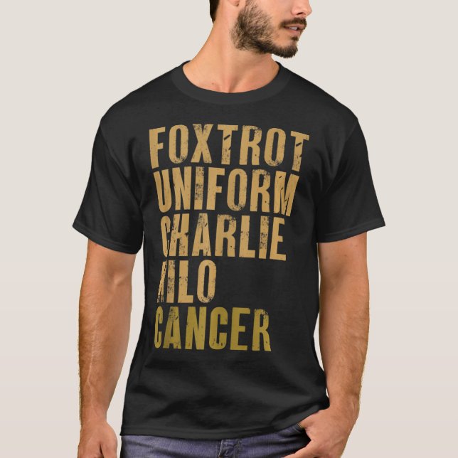 Camiseta Foxtrot Uniforme Charlie Kilo Cancer Alfa Militar (Frente)