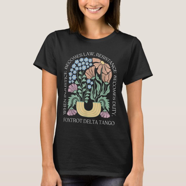 Camiseta Foxtrots Delta Tangos Funny Flower Boho (Frente)