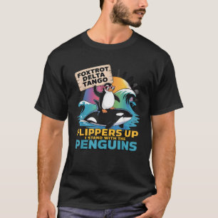 Camiseta Foxtrots Delta Tangos Penguin Resiste Protesto Nov