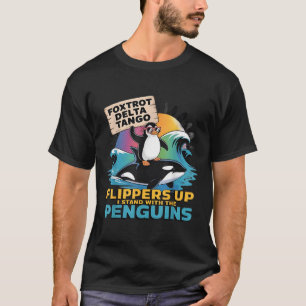 Camiseta Foxtrots Delta Tangos Penguin Resiste Protesto Nov