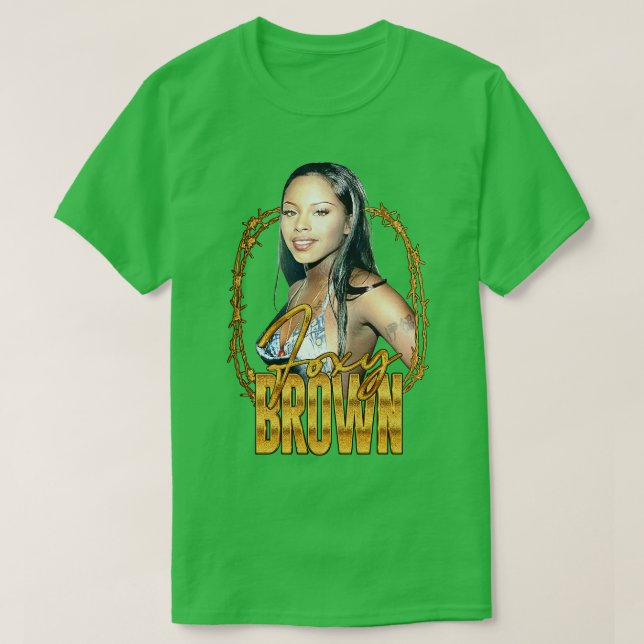 Camiseta Foxy Brown 90s Rap Design (Frente do Design)