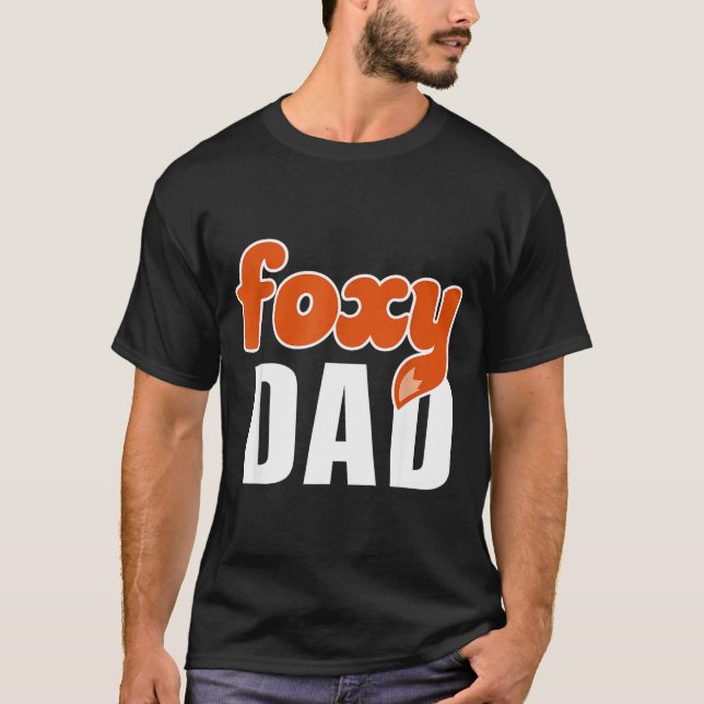 Camiseta Foxy Dad Shirt Funny Father Gift Cute Fox Cartoon  (Frente)