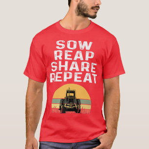 Camiseta Fração de Colheita de Vaca Repete o Agricultor Tra