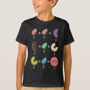 Camiseta Frações de Donut Humor de Aprendizado de Matemátic