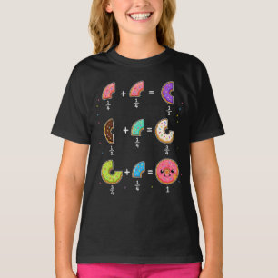 Camiseta Frações de Donut Humor de Aprendizado de Matemátic