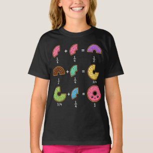 Camiseta Frações de Donut Humor de Aprendizado de Matemátic