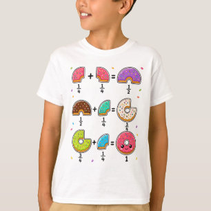 Camiseta Frações de Donut Humor de Aprendizado de Matemátic