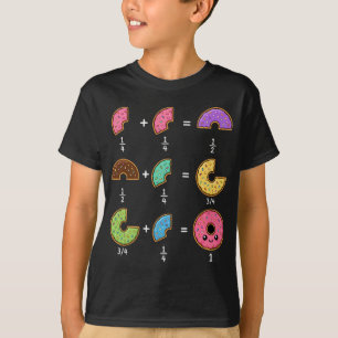 Camiseta Frações de Donut Humor de Aprendizado de Matemátic
