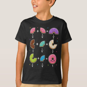 Camiseta Frações de Donut Humor de Aprendizado de Matemátic