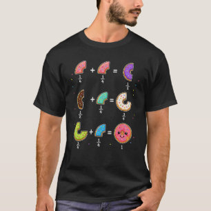 Camiseta Frações de Donut Humor de Aprendizado de Matemátic