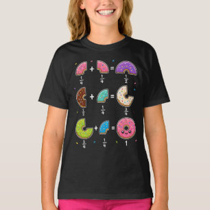 Camiseta Frações de Donut Humor de Aprendizado de Matemátic