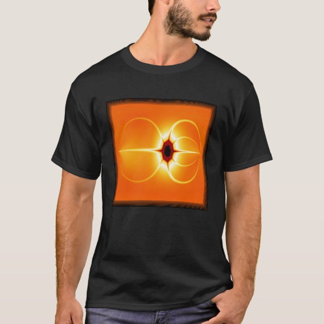 Camiseta Fractal Amarelo Com Fundo Laranja (Frente)
