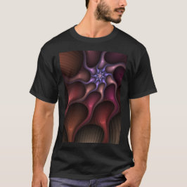 Camiseta Fractal Colorido de Abstrato brilhante mágico
