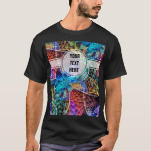 Camiseta Fractal de apófise abstrato X + texto