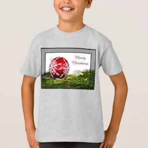 Camiseta Fractal do ornamento e do abeto - Feliz Natal