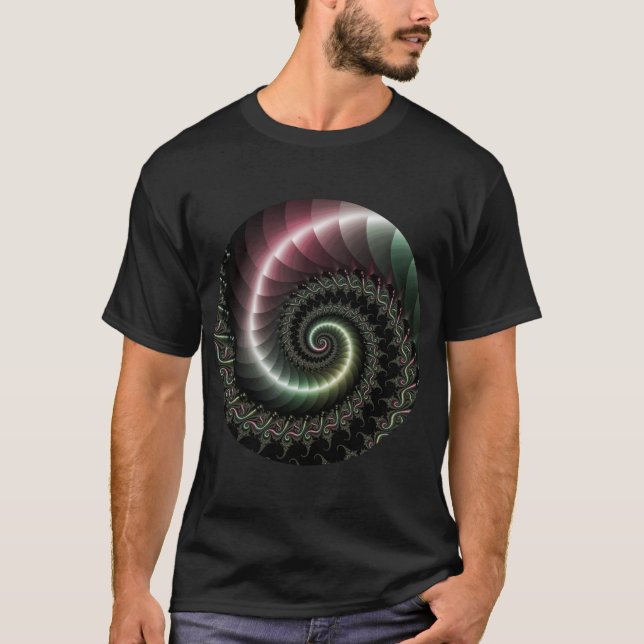 Camiseta fractal espiral metálica (Frente)