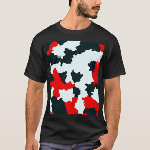 Camiseta Fractal Red Black White Pattern Design
