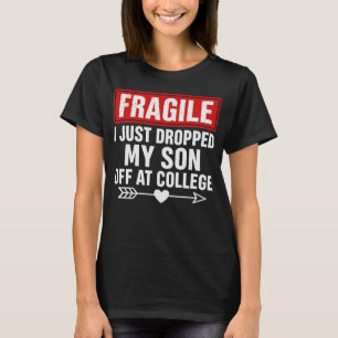 Camiseta Frágil mãe caindo filho na faculdade
