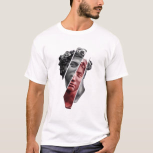 Camiseta Fragmentada de Retrato – Estética Abstrat