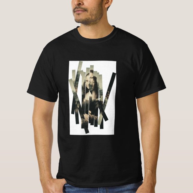 Camiseta Fragmented Portrait Tee – Modern Abstract Aestheti (Frente)