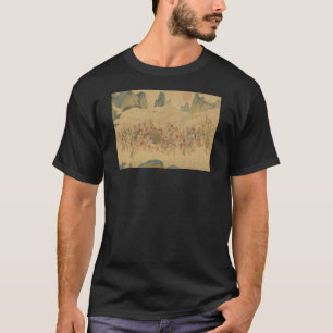 Camiseta fragmento de rolo de tributo de Qiu Ying